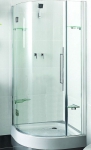 FEN0639FG PURA Душевая кабина 90*90*190cm полукруг, серое стекло, поддон+сифон(2 уп)